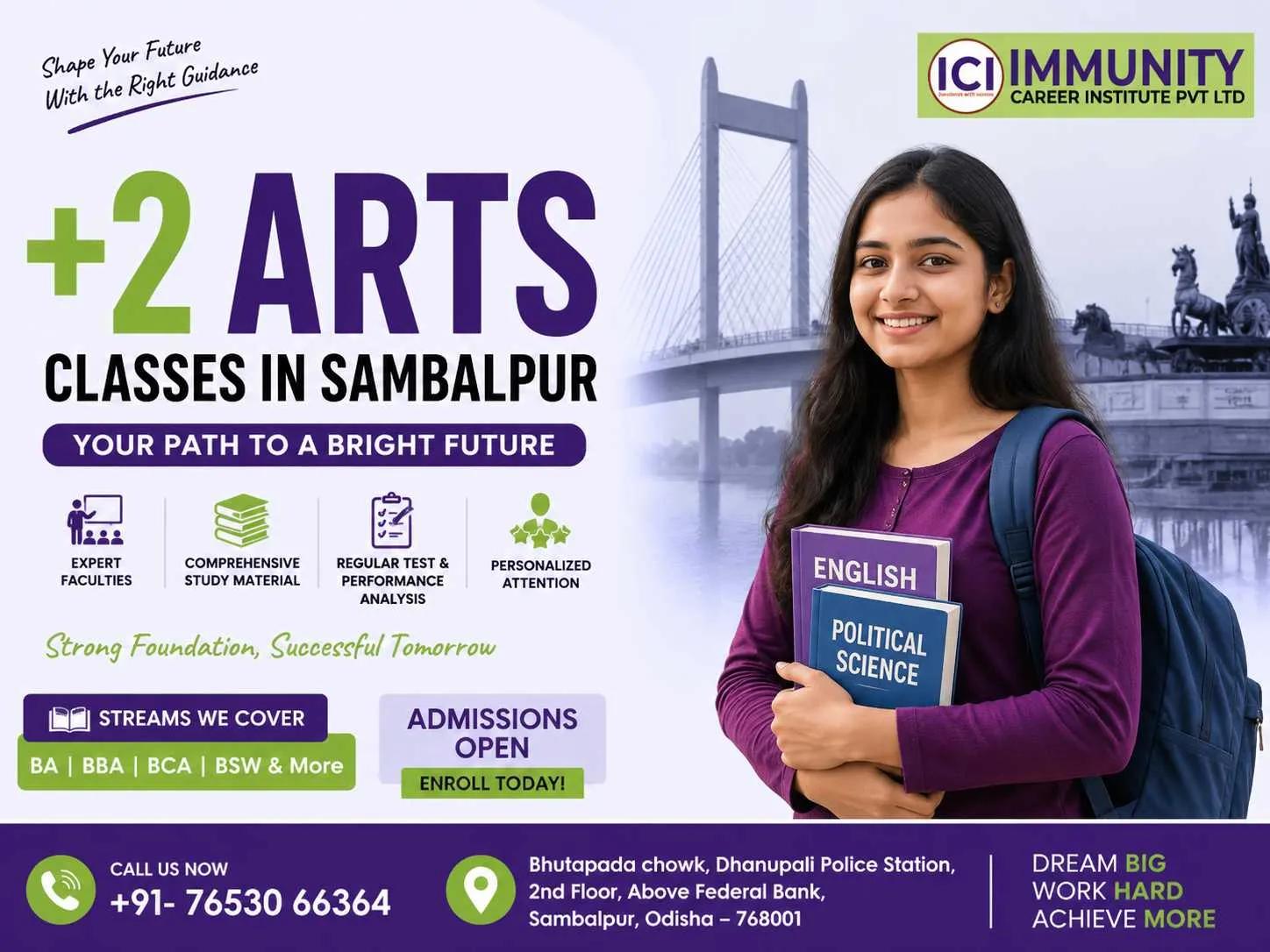 +2 Arts Classes in Sambalpur – Shape Your Future with Immunity Career Institute